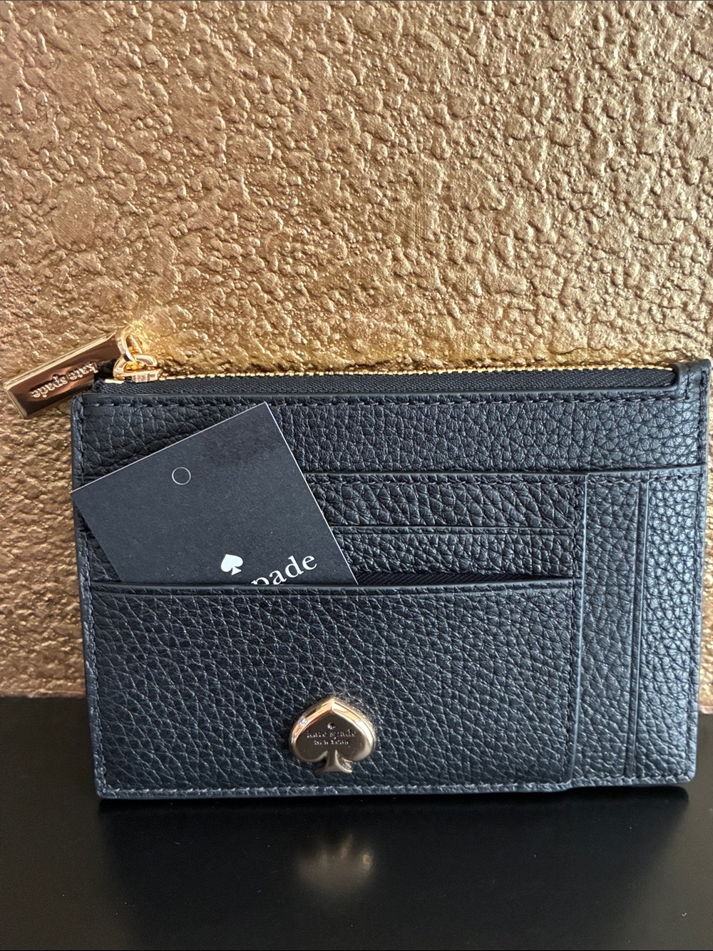 KATE SPADE KAYLA PEBBLED LEATHER CARD WALLET KL837 NEW! ♠️